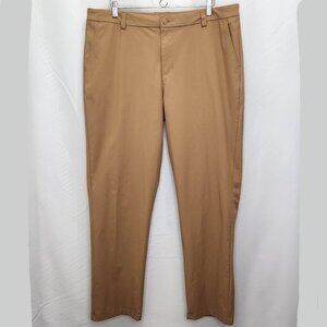 Willit Flat Front Golf Dress Pants Mens 38 38x32 Brown Performance Tech FF08
